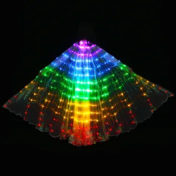 Didelis Spalvotas Pilvo Šokio LED Sparnai Drugelio Kostiumas Rytietiškų Šokių Priedų