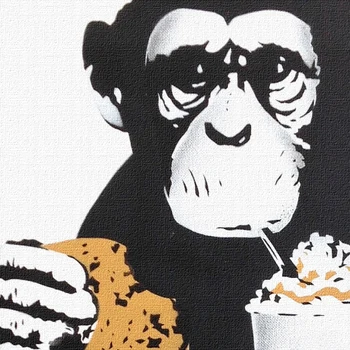 Savarankiškai dovanų Kalėdų, Banksy Pop Apdailos Greito Maisto Beždžionė, Drobės, Sienos Menas, Plakatų ir grafikos Paveikslų Baro Dekoras