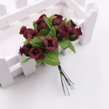 12pcs 2cm Mini Šilko Rožių Puokštė Vestuvių Dekoravimas Dirbtinių Gėlių 