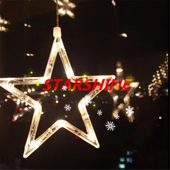 Kalėdų Žiburiai AC 220V ES Plug Romantiška Fėja Star LED Užuolaidų String Apšvietimas Atostogų Vestuvių Girliandą Šalies Apdaila