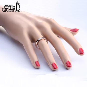 Effie Karalienė Aukščiausios Kokybės Rožių Aukso spalvos Vestuvių, Sužadėtuvių Žiedai Moterims Prabanga Cirkonis Moterų Piršto Žiedą DR61-R