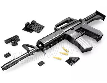 524pcs Naujo Modelio M16 Žaislas Mašina Karabinas Pistoletas Ginklas Karinį Puolimą Karių Kūrimo Rinkinys, Blokai Žaislai Compitable su Lego