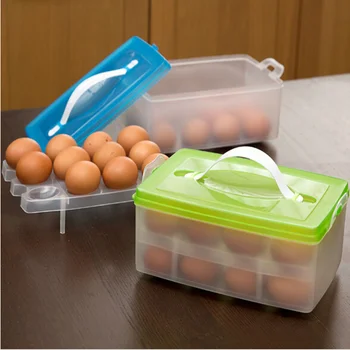 Dvigubo Sluoksnio Plastikiniai Kiaušiniai Saugojimo organizatorius Šaldytuvas Vaisių maisto daržovių Lauke Išsaugojimo krepšelį virtuvės įrankiai
