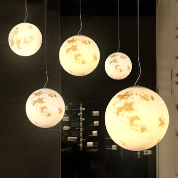 Šiuolaikinės paprasta restorane kabo žibintai kūrybinė asmenybė Šiaurės apskrito miegamasis lempos mėnulio kambarį Sieniniai šviestuvai