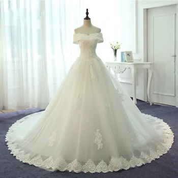 Nėriniai Vestuvių Suknelės 2017 Linijos, Perlai Off Peties Šalies Vakarų Weddingdress Kinija Vestuvinės Suknelės Ravėjimas Suknelė