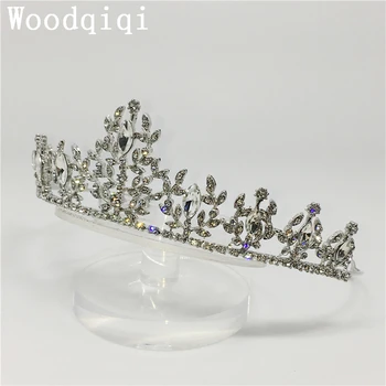 Woodqiqi vestuvių dekoravimas tete cheveux femme diadema karalienės karūnos coronas de reina
