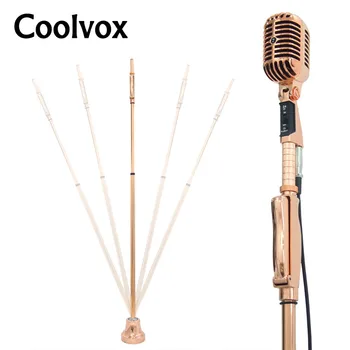 Coolvox 360 laipsnių Sūpynės Teleskopinis Laidinio Derliaus Klasikinis Metalo danga Mikrofono Stovas Senojo Stiliaus KTV Mic paramos Mike įsitvirtinti