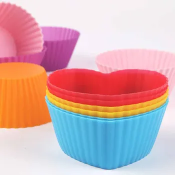 Naujas 12pcs/daug Lengva Nuvalyti Silikono Cupcake Liner Pelėsių Virtuvės Bakeware Amatų