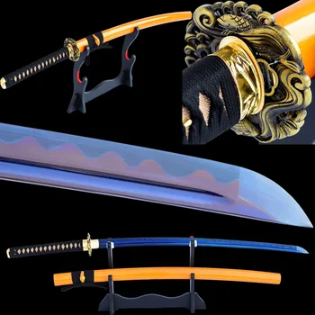Shijian Kardai Ranka, Kūjo Katana Didelis Anglies Plieno Ašmenys Electroplated violetinė Mėlyna Mūšį Pasirengę Staigus Japonijos Samurajų Kardu