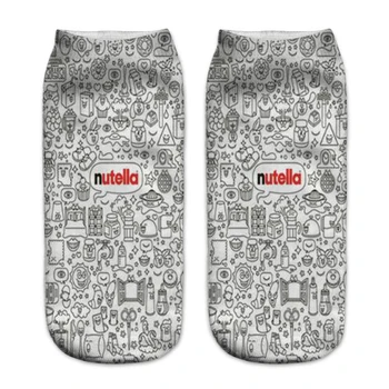 Nutella Pica Buger Spausdinti Laisvalaikio stiliaus Spausdinimo tipas 3D Kojinių Vyrams, Moterims Kojinės moteriškos trumpos kojinės