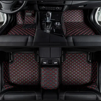 Automobilio grindų kilimėliai Cadillac SLS ATSL CTS XTS SRX CT6 ATS Escalade auto reikmenys, automobilių stilius Custom auto kilimėliai Juoda/raudona/Pilka