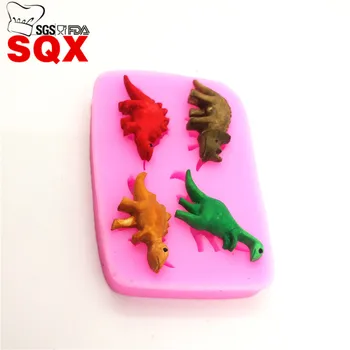 4PCS Dinozaurų Silikono Formos Tortas pelėsių Tortas Dekoravimo Priemonės, 3D Muilo Formų Sugarcraft Įrankiai, Virtuvės Reikmenys LH15
