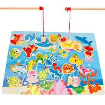 Vaikų Puzzle Ankstyvojo Ugdymo Žvejybos Blokai Vaikų Žaislai Modeliavimas Dėlionės Buteliuose Medienos Žvejybos Žaislai Montessori