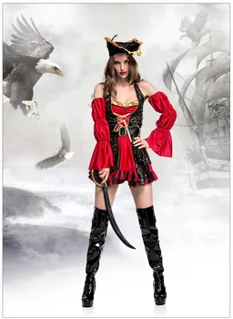 Seksualus Ponios Piratų Fancy Dress Suaugusiųjų Helovinas Kostiumas Cosplay Sijonai Šalies Komplektai Audinys