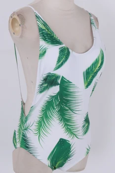 Hirigin 2017 Seksuali Moteris vientisas maudymosi kostiumėlis Brazilijos Paplūdimio Stiliaus Moterų maudymosi Kostiumėliai, žali lapai Spausdinti Moterų Paplūdimio Maudymosi Kostiumai