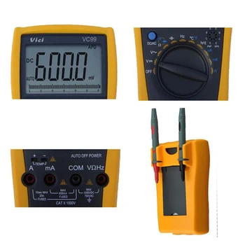 Aukštos kokybės VC99 3 5/6 skaitmeninis multimetras DC AC įtampos srovės Varžos Talpą, testeris voltmeter ammeter auto diapazonas