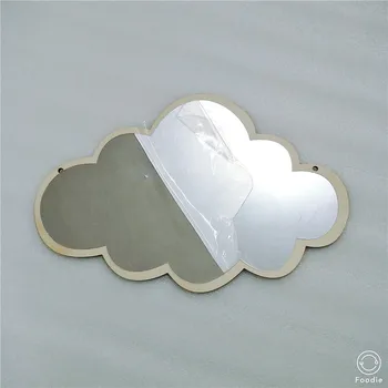 Šiaurės Stiliaus Mielas triušis debesies Modelio Veidrodis iš Akrilo Sienų Apdailai Vaikams, Kūdikių Kambariai 3D Miroir Freskos Meninis Dekoratyvinis Fonas