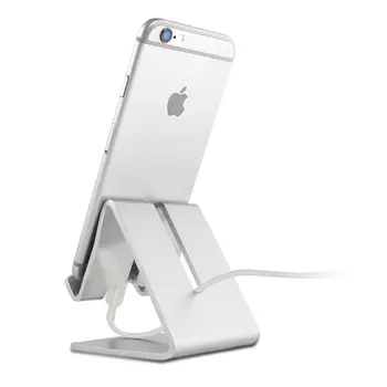Universalios Aliuminio Metalo Mobilųjį Telefoną, Tabletės PC Stalinis įkroviklis USB Įkroviklis Dock For iPhone 5 6 6s Plius 7 7 4 se 8 Darbalaukio Sinchronizavimo Stendas