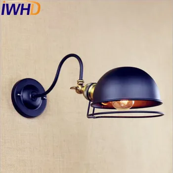 IWHD Antikvariniai Retro Vintage Sienos Lempos LED Sūpynės Ilgos Rankos Sienų apšvietimo Fixtires Loft Stiliaus Pramonės Sconce Lampara Sumalti