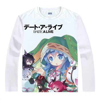 Coolprint Anime Marškinėliai DATA GYVENTI Marškinėliai Multi-stiliaus ilgomis Rankovėmis Kurumi Tokisaki Yoshino Cosplay Motivs Kawaii Marškinėliai