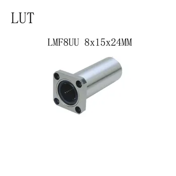 4pcs LMF8UU Aukštos kokybės LMF8 flanšas rutulinis guolis Naudojamos 8mm linijinis vadovas 8x15x24mm už 8mm linijinis veleno CNC