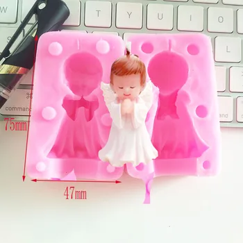 Dalykėlių Minkštas Formų Berniukas Mergaitė Silikono 3D Angelas Meldžiasi Silikono Žvakių Liejimo Kūdikių Šalies Minkštas Tortas Dekoravimo H508