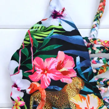M&M Naujas 2018 Tvarstis Maudymosi Kostiumėliai Moterims Seksualus Vientisi Maudymosi Kostiumėlį Gėlių Spausdinti Monokini Maudymosi Kostiumėlis Beach Dėvėti Maudymosi Kostiumą, Bodysuit Plaukti