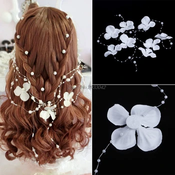 Vestuvių Nuotakos Baltos spalvos Perlinė Girlianda Bridesmaid hairband Galvos juosta lankelis papuošalai, galvos apdangalai, priedai-W128