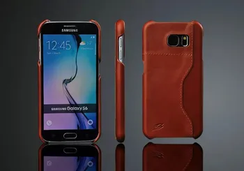 Naujas Mados Pilno grūdo natūralios Odos Galinį Dangtelį Atveju, Samsung Galaxy S6 Aukščiausios Kokybės Aliejus-vaškas Prekės Originalus Prabangus