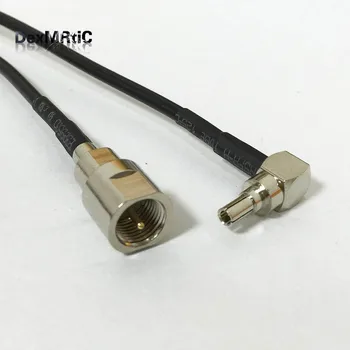 Naujas FME Male Plug Jungiklis CRC9 stačiu Kampu RF jumper kabelis RG174 Didmeninė 15 CM 6