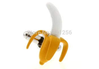 IGame Bananų Rankogalių segtukai Geltonos Spalvos Tapybos Žalvaris Medžiaga Naujovė Vaisių Dizainas Nemokamas Pristatymas