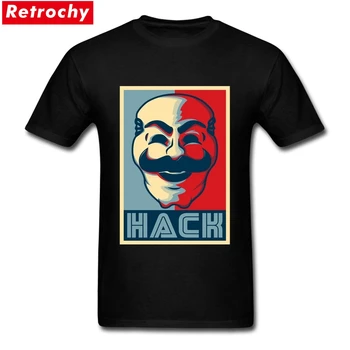 Juokinga Hack Tees Mens J. Robotas Fsociety T-Shirt Kompiuterio Įsilaužimo Vyrai, O Kaklo Medvilnės Marškinėliai Hakeris Anonimas Virusas TV Serialas Marškinėliai