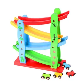 28cm Kūdikių Vaikai Mediniais Laiptais Sklandymo Automobilių Švietimo Modelio pristatymas Žaislas Medinis Lizdas Kelio Automobiliu Žaislai Vaikams Berniukas Dovanos