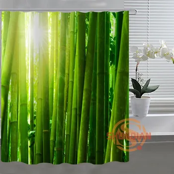 žalia bambuko Užsakymą Dušo Užuolaidos Vonios kambarys Audinio Vonios kambarys Dekoro Vonios Užuolaidų Priimtina Užsakymą H03y26q38