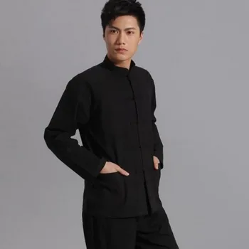 Top Naują Atvykimo Aukštos Kokybės Karšto Naujas Kinijos Fu Long Sleeve Medvilnė Style Mens 