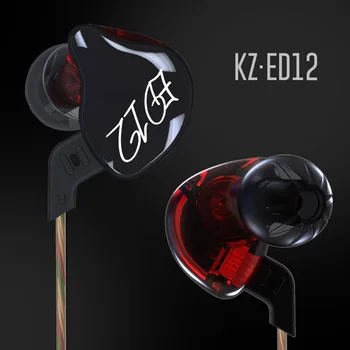 Originalus KZ ED12 3.5 mm Ausies Ausinės, Heavy Bass HIFI DJ Stereo Triukšmo Izoliavimo KZ Keičiamų Ausinių Kabelį
