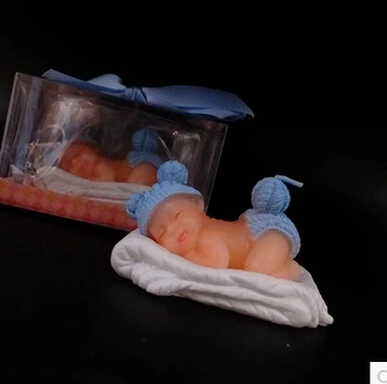 Silikono Formos Miega Kūdikis Šalis Dekoro Vaikas Dovana Atveju, Prekių Kvapus Meno Vestuvių Minkštas Pyragas apdaila Kūdikių Žvakė