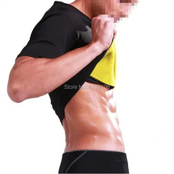 Vyriški neopreno kūno shaper sauna prakaitavimas deginti riebalus numesti svorio t-shirt lieknėjimo diržas pilvo pilvo žoliapjovės juoda shapewear