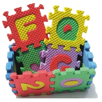 36Pcs/Set Įspūdį Vaikams mokomieji Žaislai Unisex Vaikų Galvosūkiai 3D Dėlionė Abėcėlė A-Z Raidžių Skaičius Minkštas Putų Kilimėlis Rompecabezas