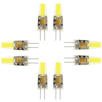 8x G4 6W COB LED Lemputės šviesos srautą galima reguliuoti SMD 1505 LED lempos AC/DC 12V 220v Šilta balta/ Balta Kristalų Prožektorius Šviesos