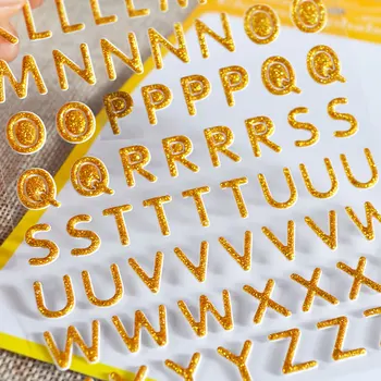 Gražūs blizgučiai šviečia žodžiai aNumber abėcėlės raidė scrapbooking lipdukas 12 designes mišrus
