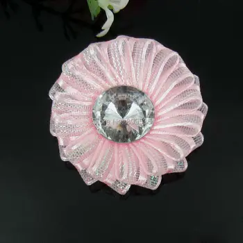 24Pcs Rankų darbo Šilko Juostelės, Gėlių White Crystal Appliques Vestuvių Amatų Scrapbooking 4.0 cm
