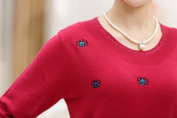2018 Moterų žiemos megztinis riebalų motina pakrautas vilnos megztinis plus riebalų kodas megztinis vidutinio amžiaus moterims atvaizdavimas