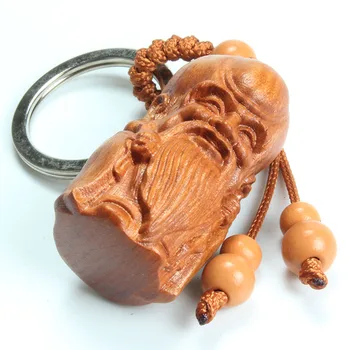 Kinijos Tradicinių Kieto Raudonmedžio Skulptūra Automobilių/Maišas/Rankinėje Raktų Žiedas Pakabukas Keychain Amuletas Pakabukas Visi Geriausi