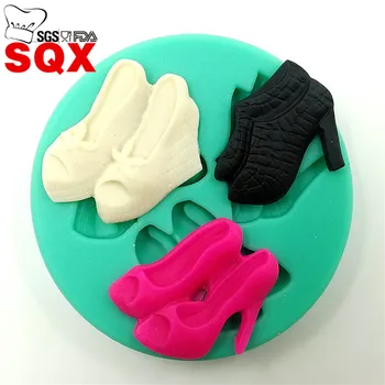 Tris poras batų Silikono 3D Tortas Minkštas Pelėsių, Tortas Dekoravimo Priemonė, Maisto Klasės Medžiaga, virtuvės reikmenys SQ15255