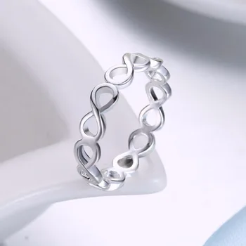 Karšto pardavimo mados sterlingas sidabro papuošalai aukštos klasės juvelyrikos asmenybės tendencija žiedas kūrybinės skaitmeninės žiedas aštuonių žiedas ponios žiedas