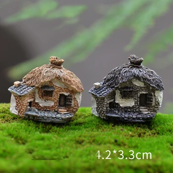 Mūrinis Namas Pasakų Sodas Miniatiūriniai Kawaii Mini Dervos Nedidelis Namas Sodo Micro Figūrėlės Miniatiūros Sodo Dekoro Priedai 