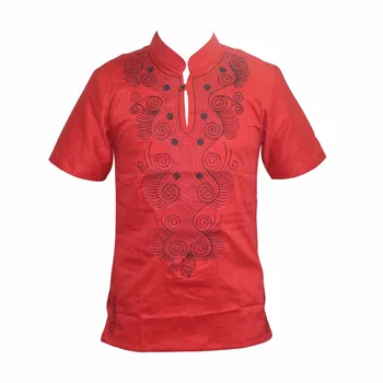 J. Hunkle Afrikos Vyrų Normcore T-shirt Naujo Dizaino Mandarinų Apykaklės Geometrinis Emboridery Viršuje Tees Trumpas Rankovės Dashiki Marškinėliai