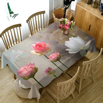 Staltiesė Lotus 3D atspausdinta Lentelė Apima Valgomasis Pritaikoma staltiesė Aukštos Kokybės Namų Dekoro