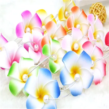 Priedai auskarai frangipani burbulas Havajuose gėlių Didmeninė -karšto naujas pearl ausies pin merginos auskarai frangipane Havajai putų